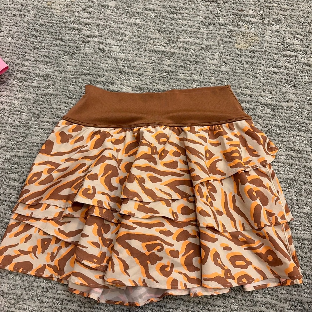 Aerie Brown Animal Print Mini Skirt